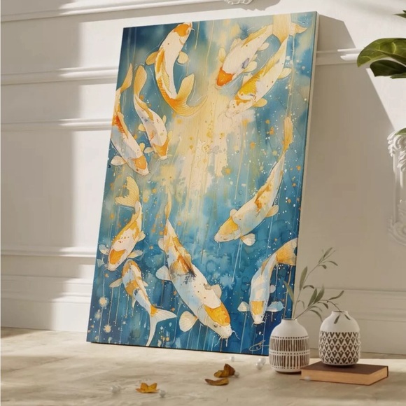 "SUNLIT KOI"
24"X36" QUALITY CANVAS ART PRINT READY TO HANG
Print of watercolor - Picture 2 of 5